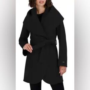 Tahari Marilyn Wool Blend Coat - Black